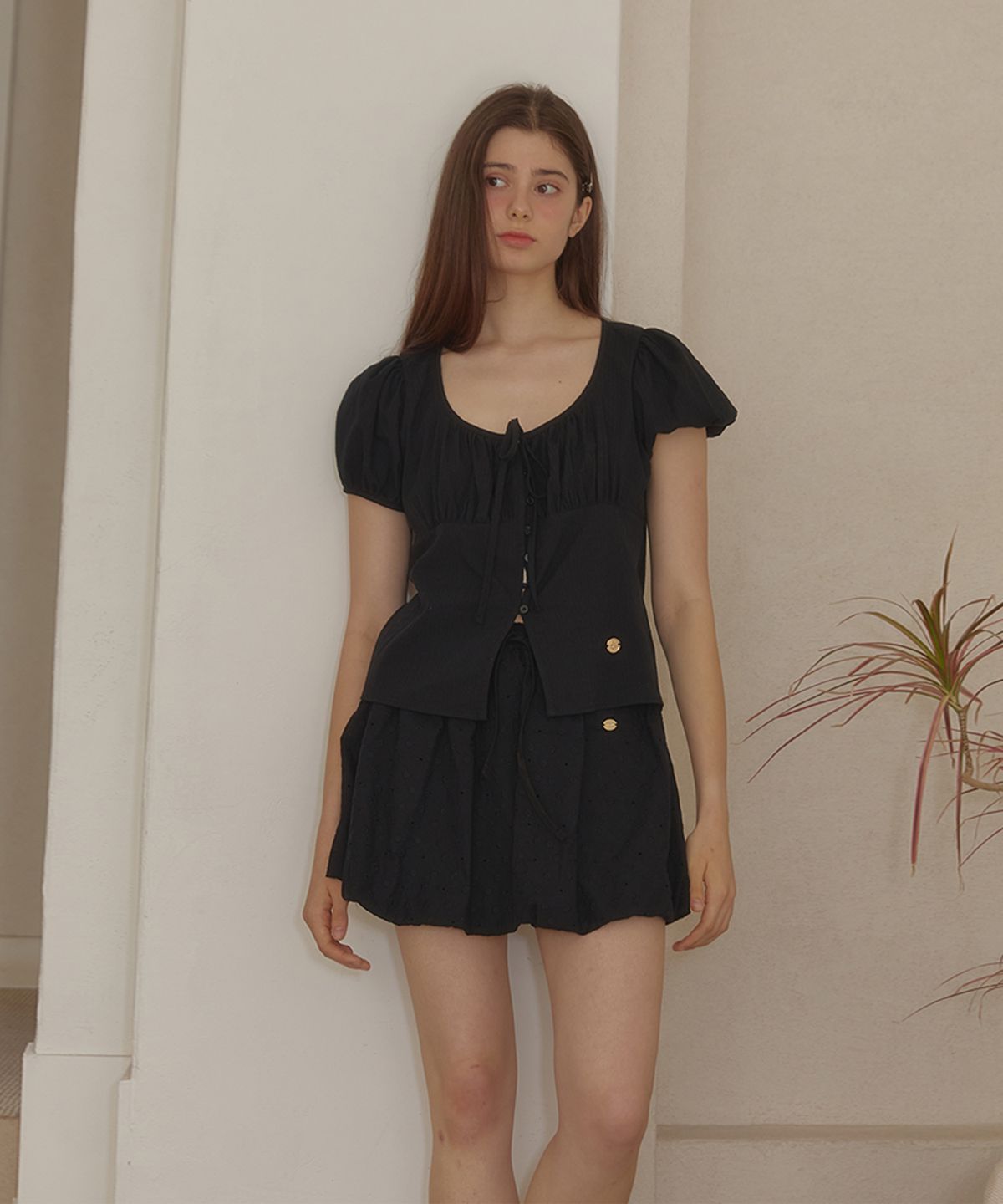 아노에틱(ANOETIC) ANC LACE BALLON SKIRT_BLACK