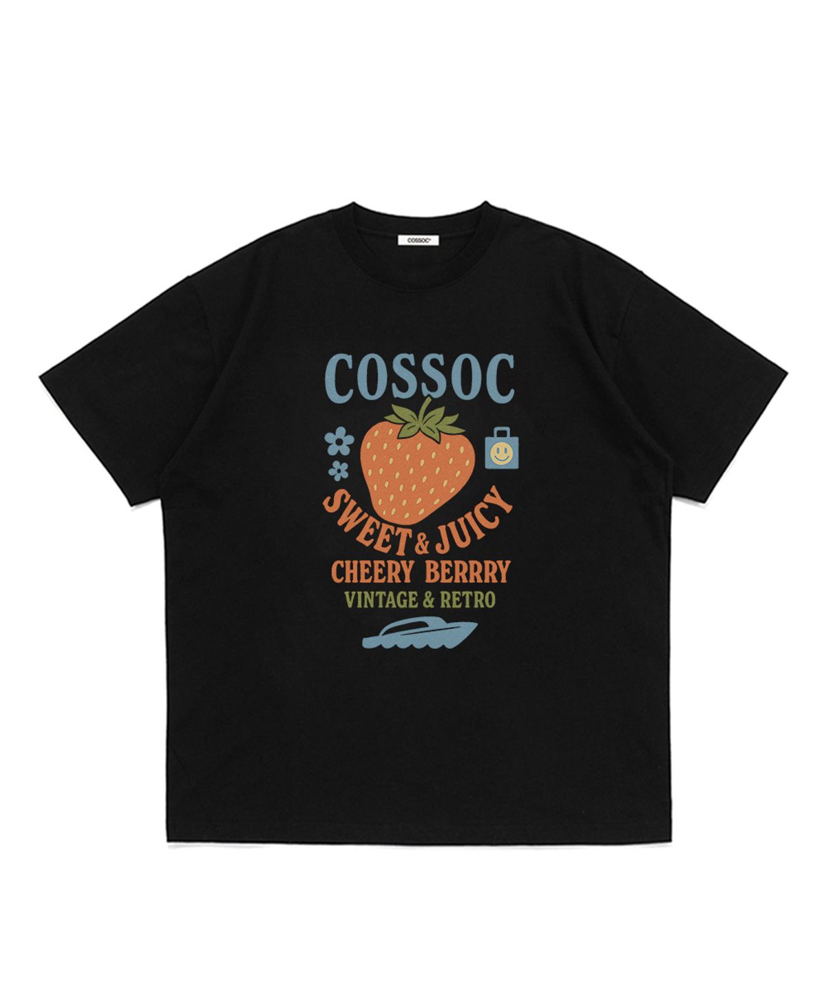 코소(COSO) 쥬시 레트로 반팔 티셔츠 (BLACK)
