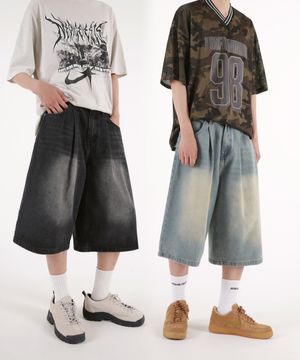 원턱 워싱데님 버뮤다7부팬츠 5COLOR