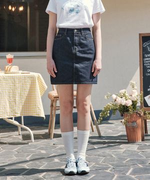 인디고 미니 데님 스커트 / 인디고