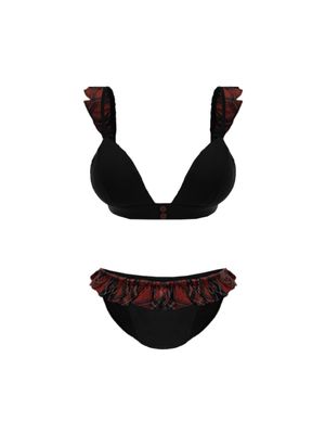 Tartan frill underwear set