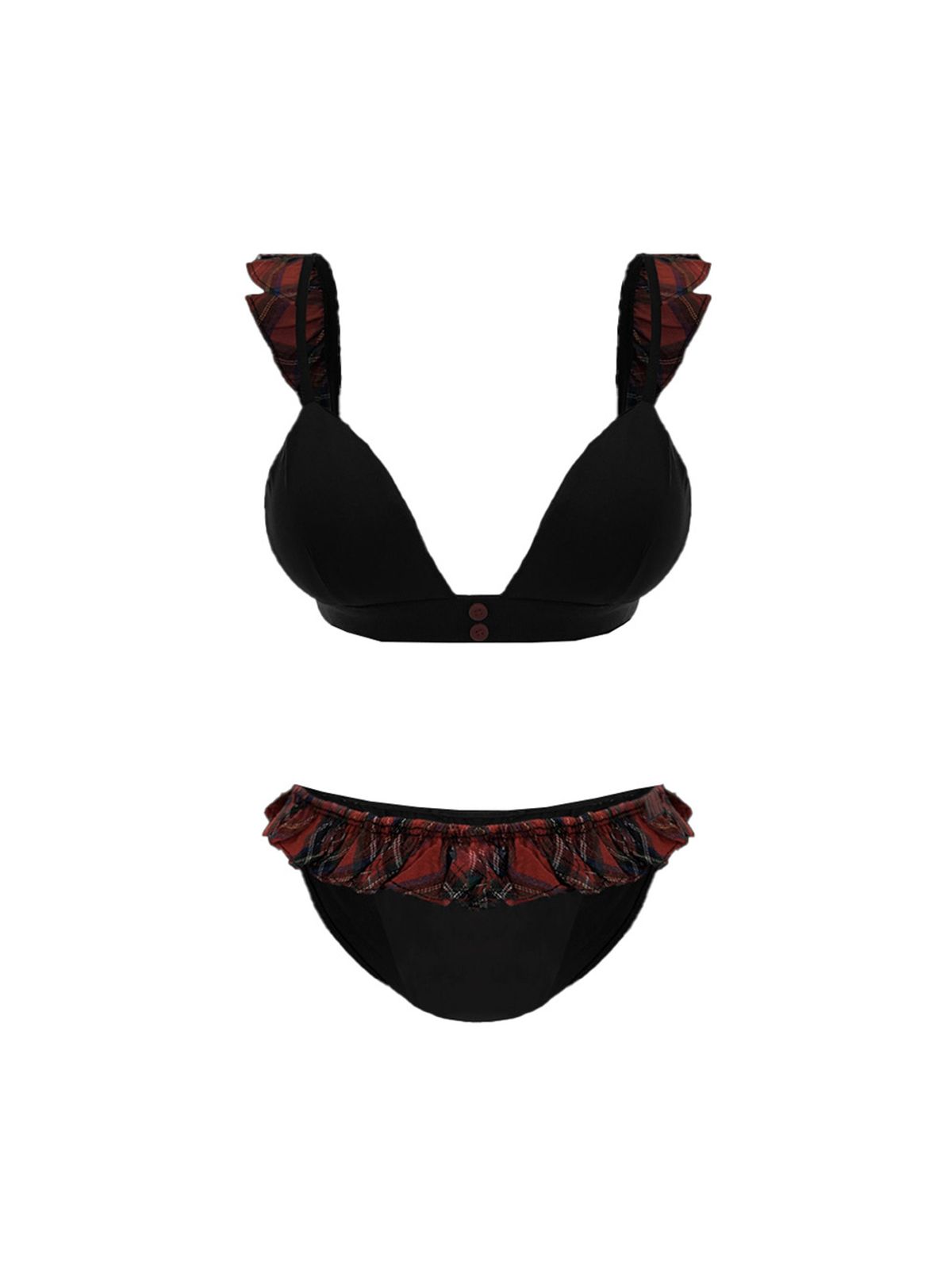 티오에이치(TOH) Tartan frill underwear set