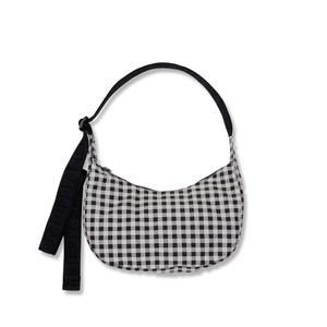 나일론 크레센트백 스몰 Black & White Gingham