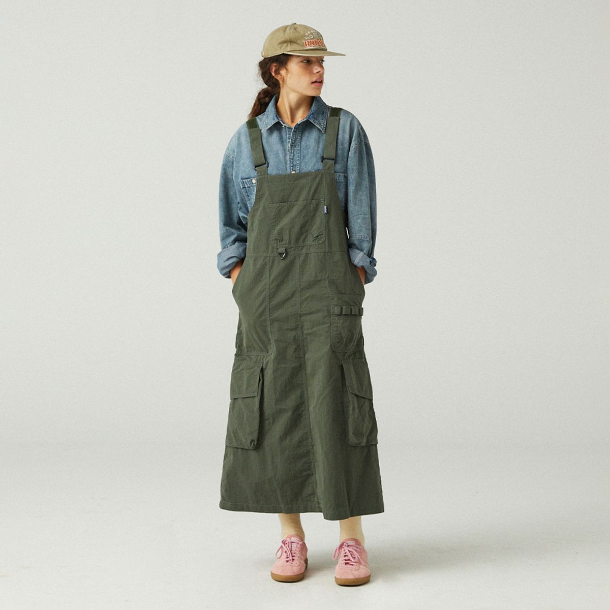 펜필드(PENFIELD) [BLUETAG] 립스탑 아티산 스커트 오버롤_FR2WS77F