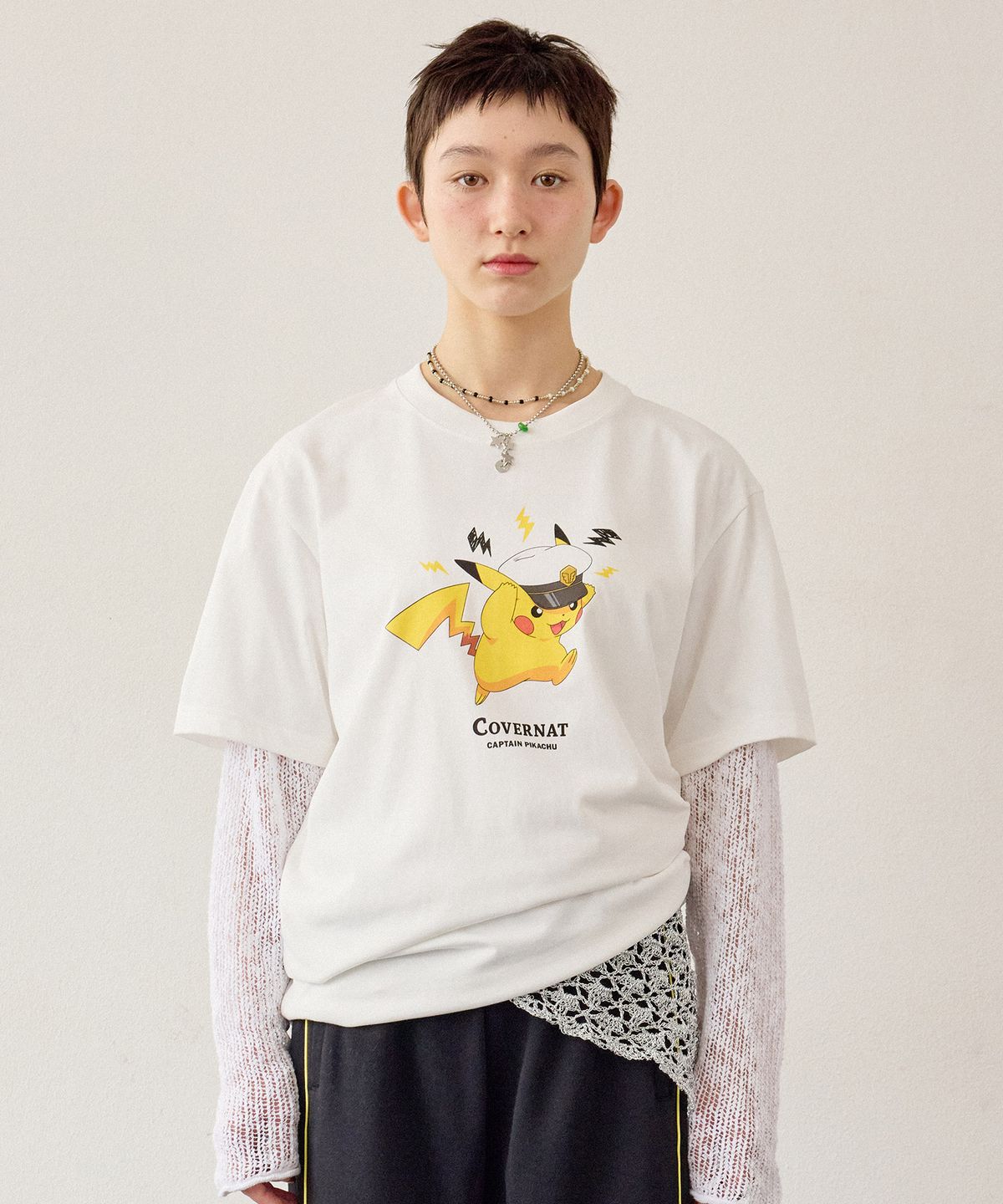 커버낫(COVERNAT) 포켓몬 밸런스 쿨 코튼 티셔츠 White