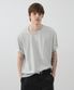 UNBALANCED NECK SHORT TOP - LIGHT GERY