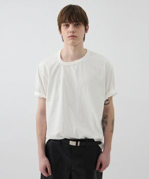UNBALANCED NECK SHORT TOP - OFF WHITE