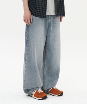 딥 워싱 와이드 데님 팬츠  (VINTAGE BLUE)