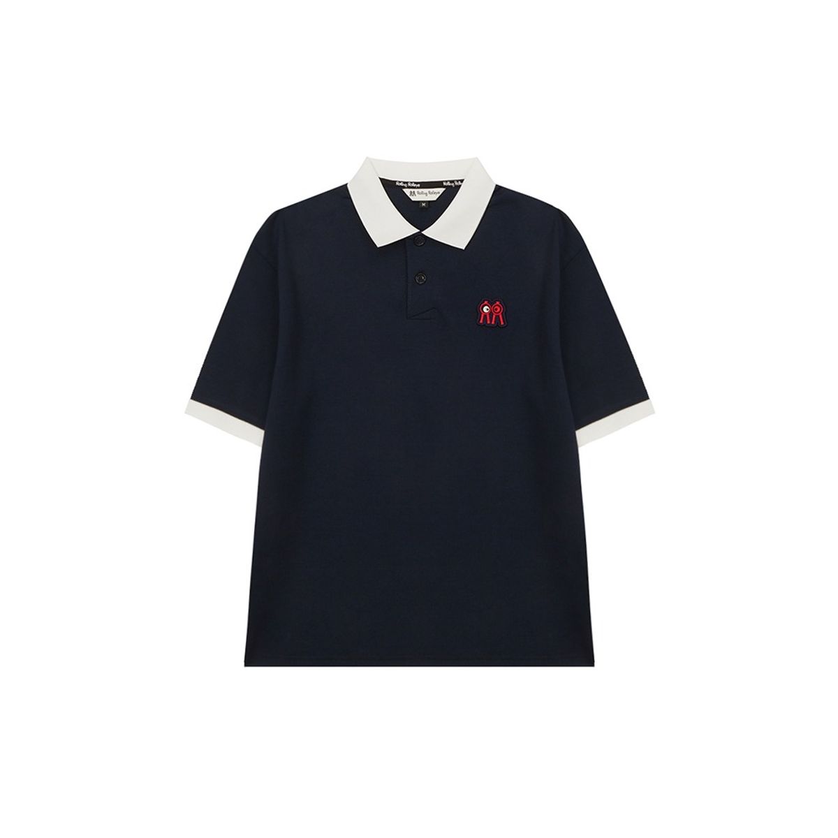 롤링롤라이(ROLLINGROLLEYE) 맨즈 레드 빅로고 패치 카라티 네이비 Men’s Red Big Logo Patch Collar T-Shirt Navy