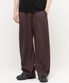 쿨링 포인트 로고 핀턱 와이드 스웨트 팬츠 [브라운]