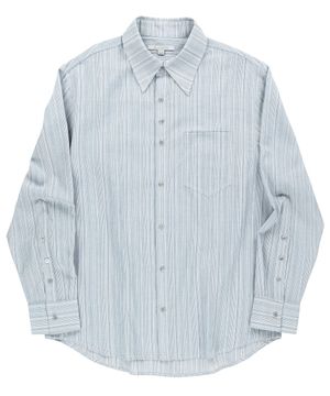 스트라이프 버튼 셔츠 [스카이블루]