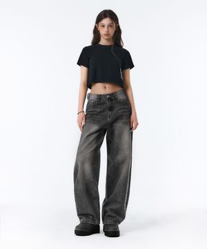 BTB : BREEZE WASHING JEANS [ASH CHARCOAL]