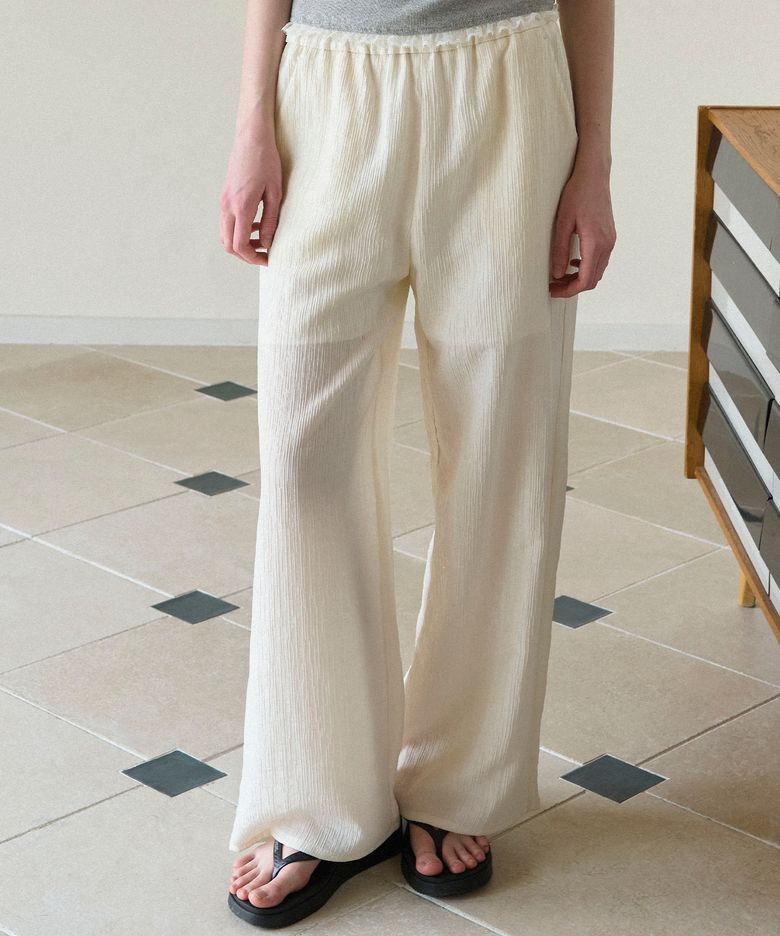 (2COLOR)WRINKLE WIDE BANDING PANTS
