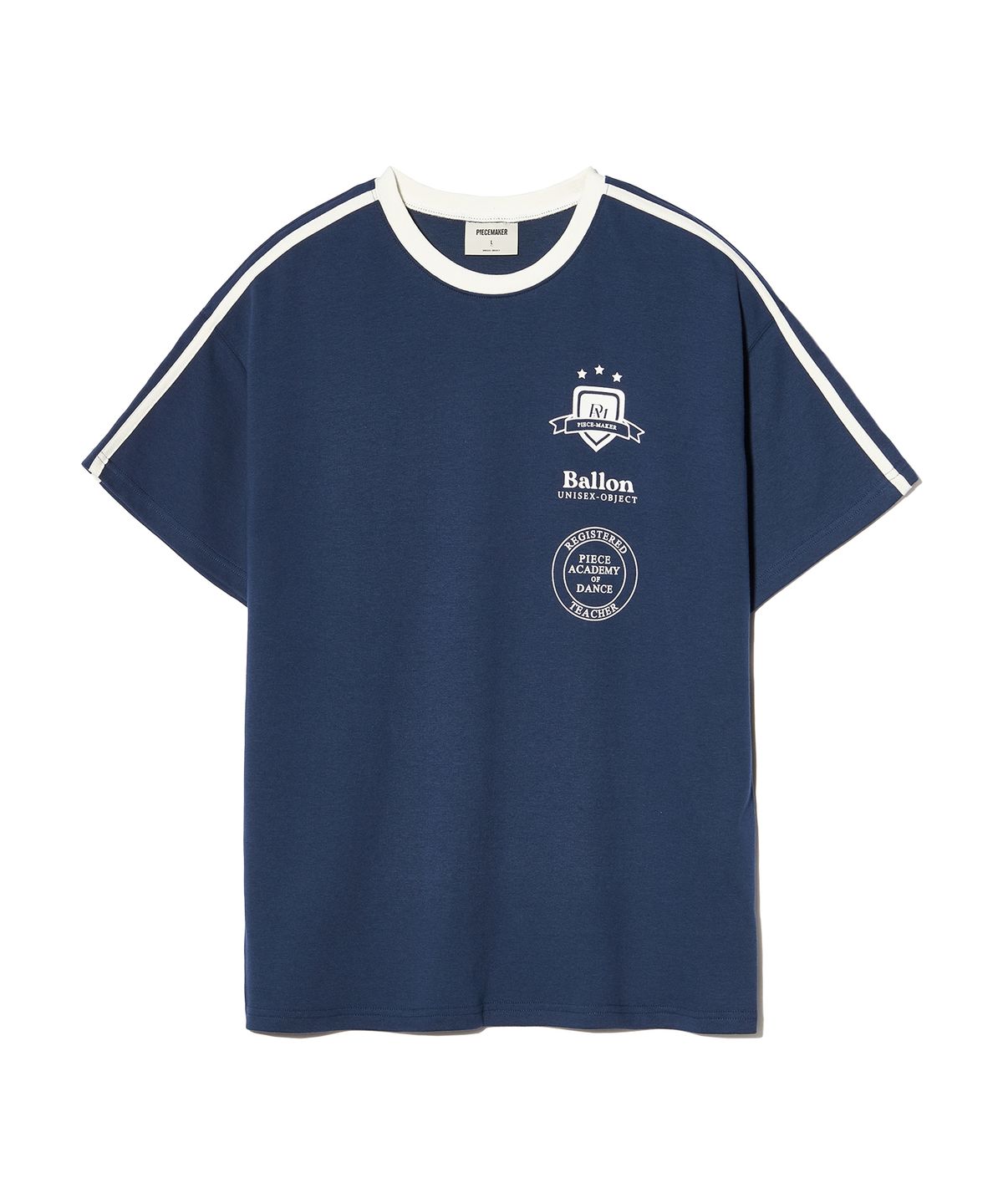 피스메이커(PIECE MAKER) [2TYPE] TRACK JERSEY HEAVY COTTON TEE (NAVY)