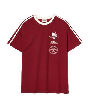 [2TYPE] TRACK JERSEY HEAVY COTTON TEE (BURGUNDY)