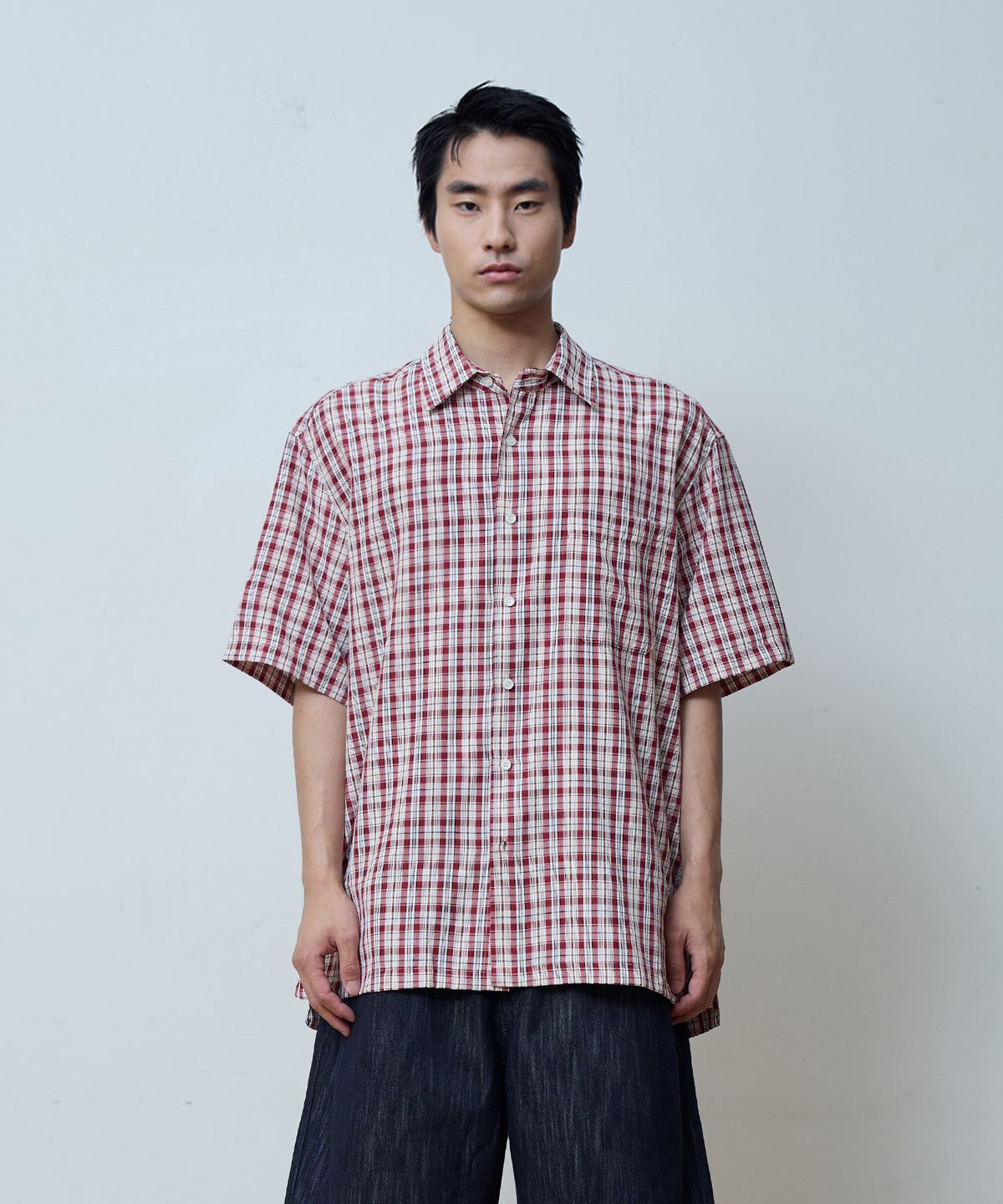 발루트(BALLUTE) SUMMER GRID CHECK SHIRTS (RED)