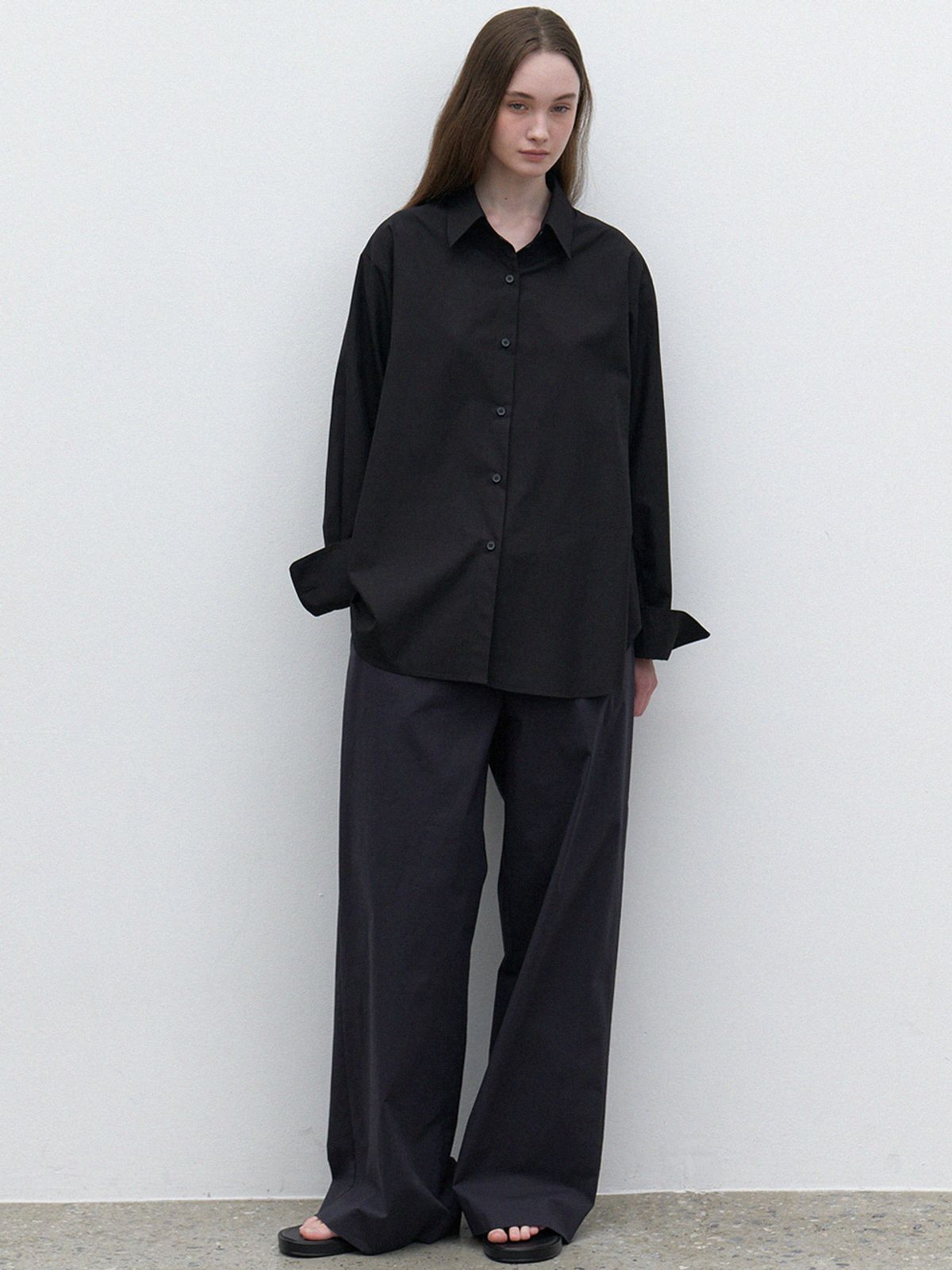 라르고(LARGO) Loose fit shirt (black)