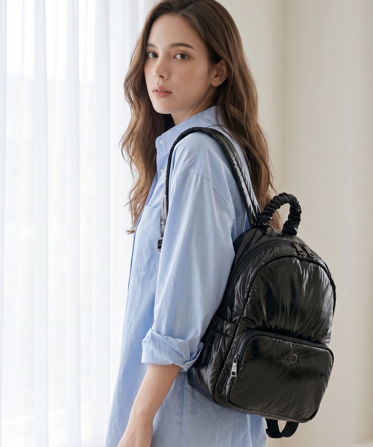 엘르(ELLE) 여성 나일론 미니백팩 미니가방 루미니