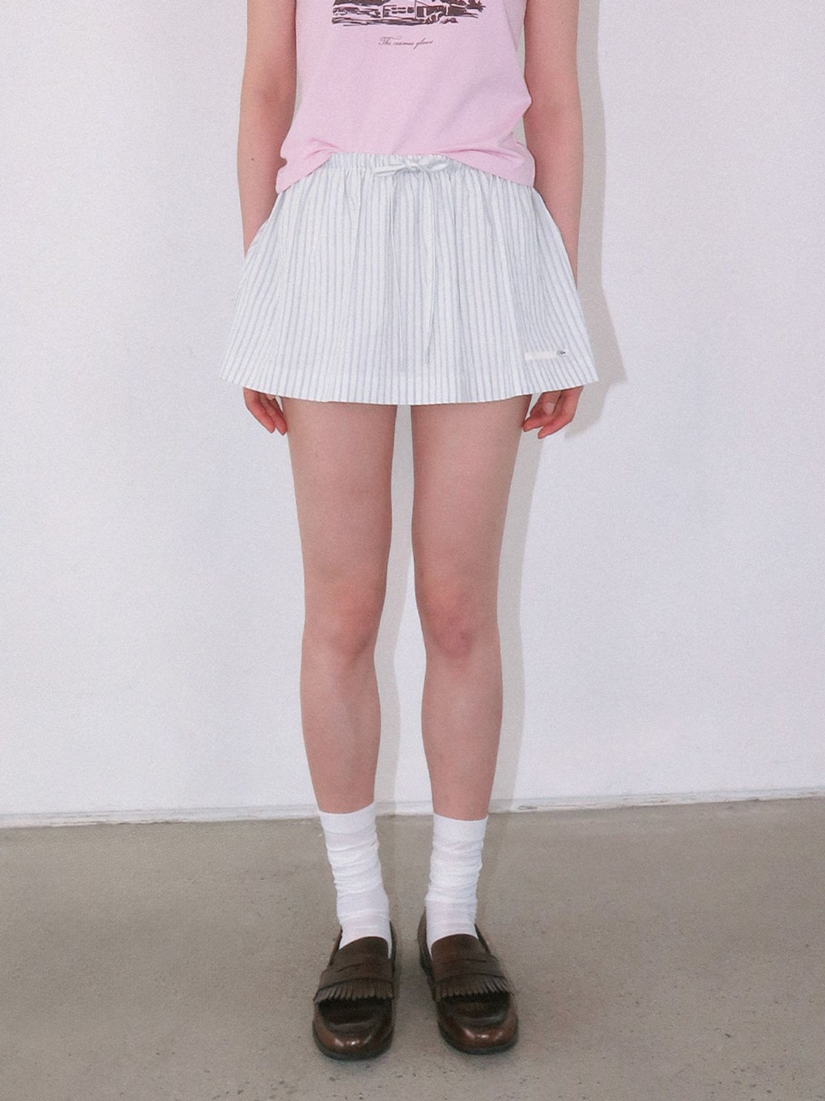 기준(KIJUN) Stripe Layered Shorts Blue
