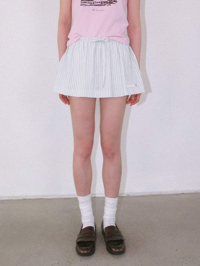 Stripe Layered Shorts Blue