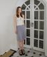 CHECK MIDE SKIRT_LIGHT GREY