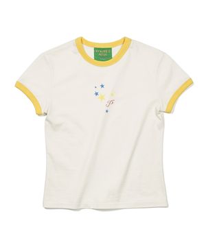 (W) STAR FLAG RINGER T-SHIRTS - YELLOW
