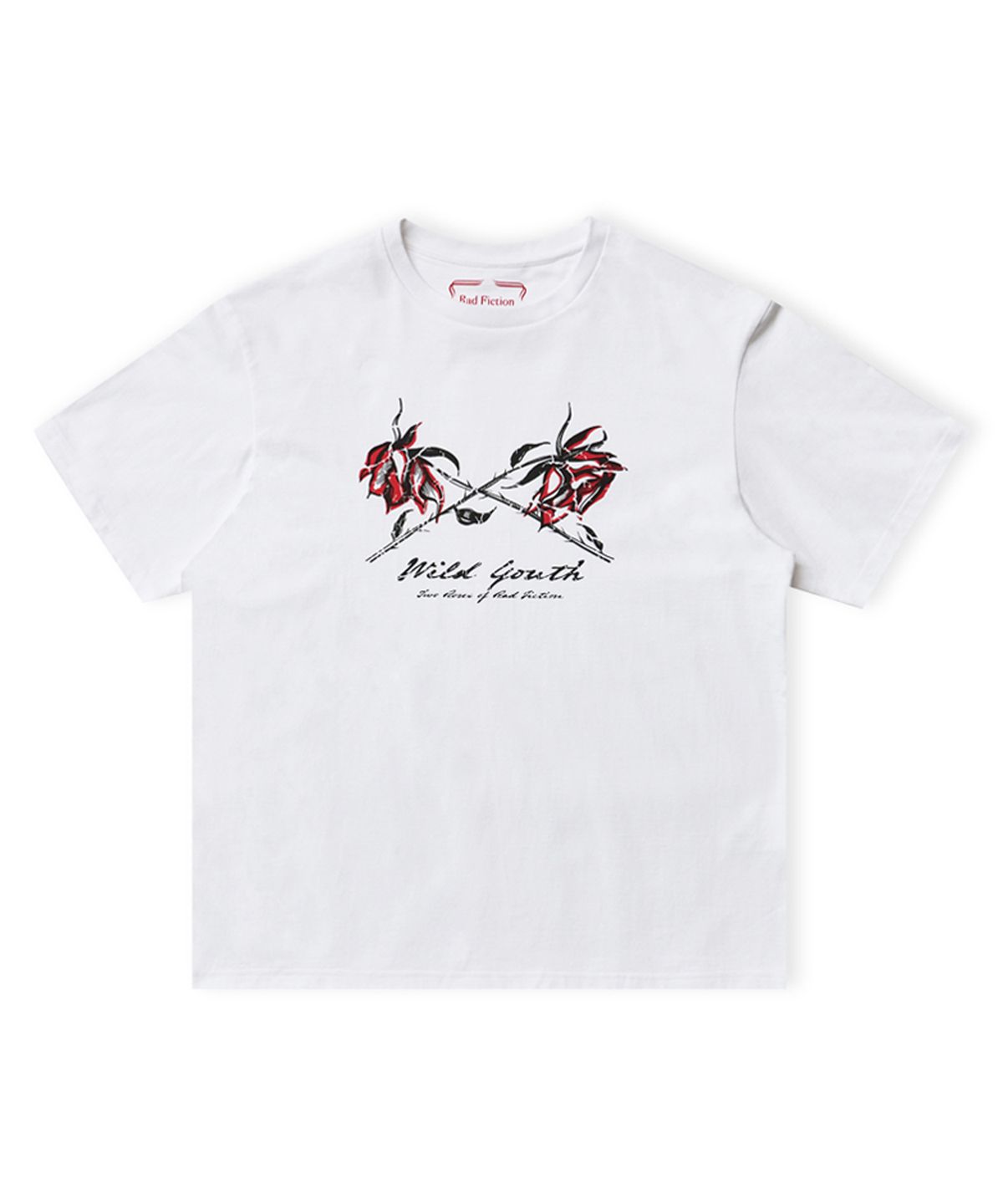 라드픽션(RAD FICTION) CYRIL WILD YOUTH ROSE T-SHIRT / WHITE