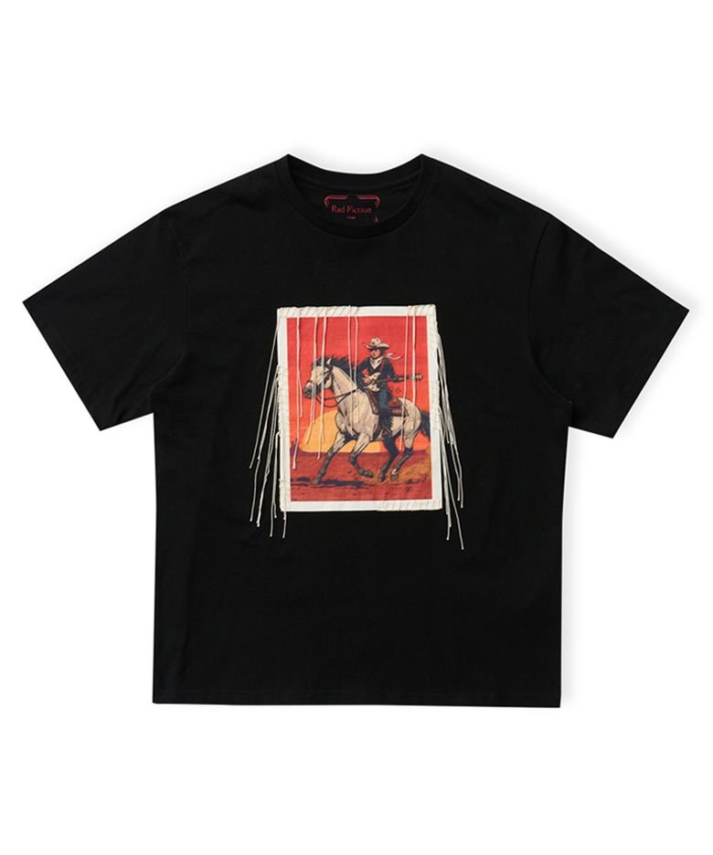 ZEV HAND STITCH WESTERN BOY T-SHIRT / BLACK