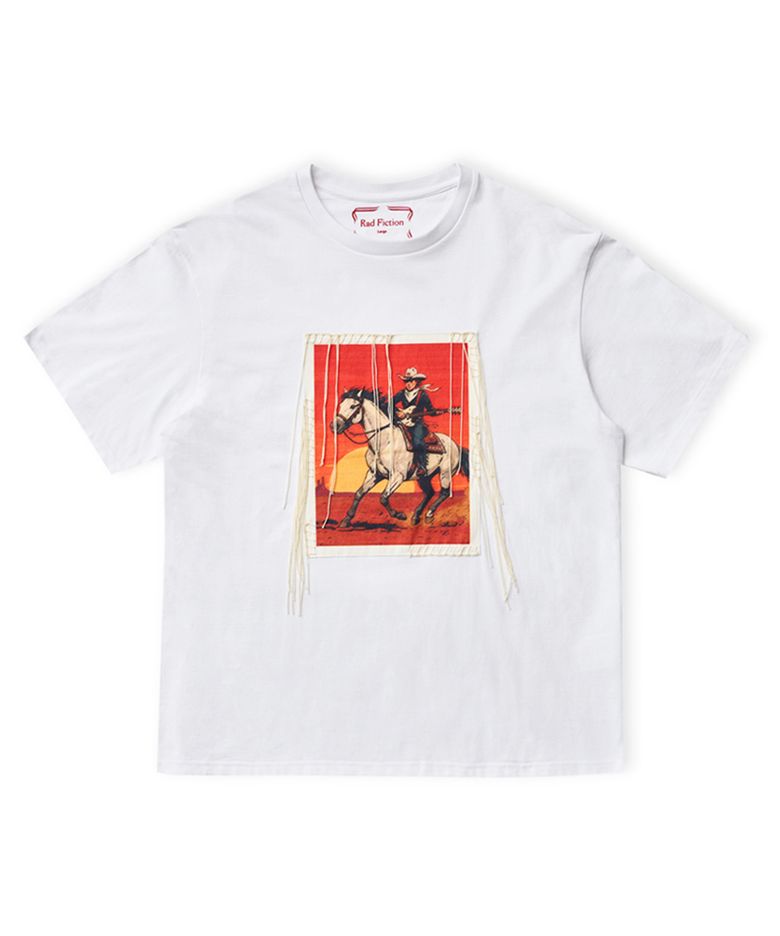 ZEV HAND STITCH WESTERN BOY T-SHIRT / WHITE