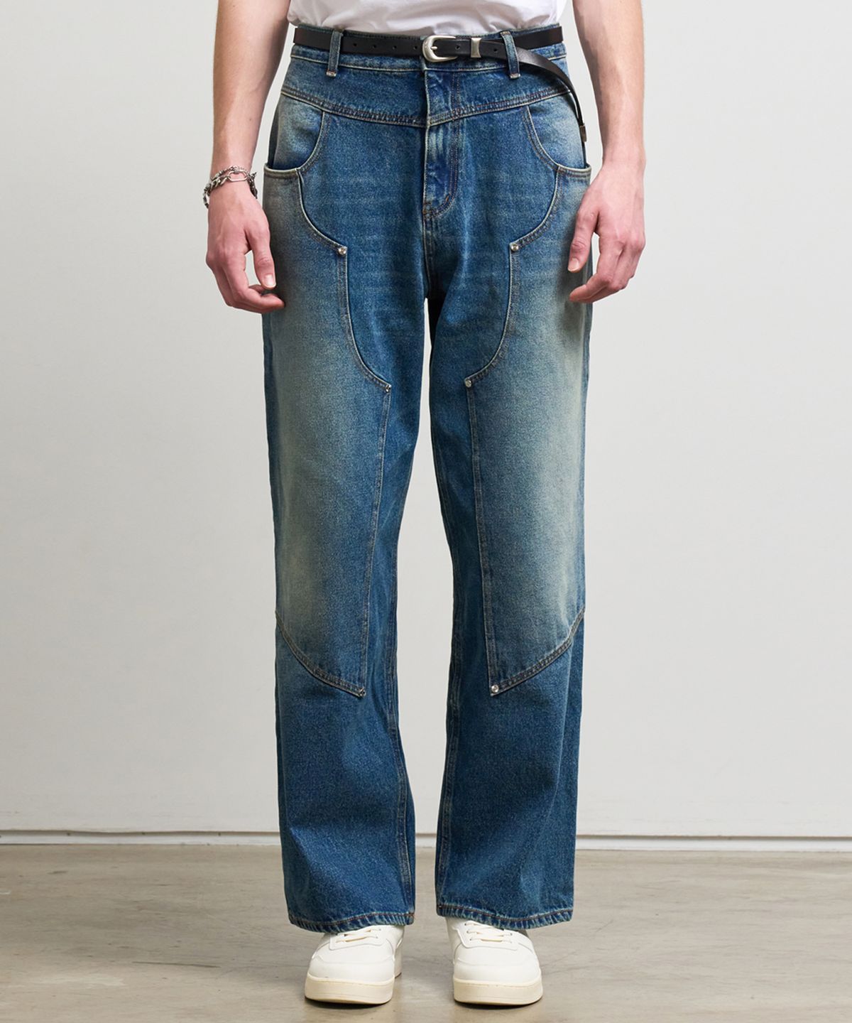 라드픽션(RAD FICTION) DEACON CARPENTER WIDE FIT DENIM JEANS / WASHED BLUE
