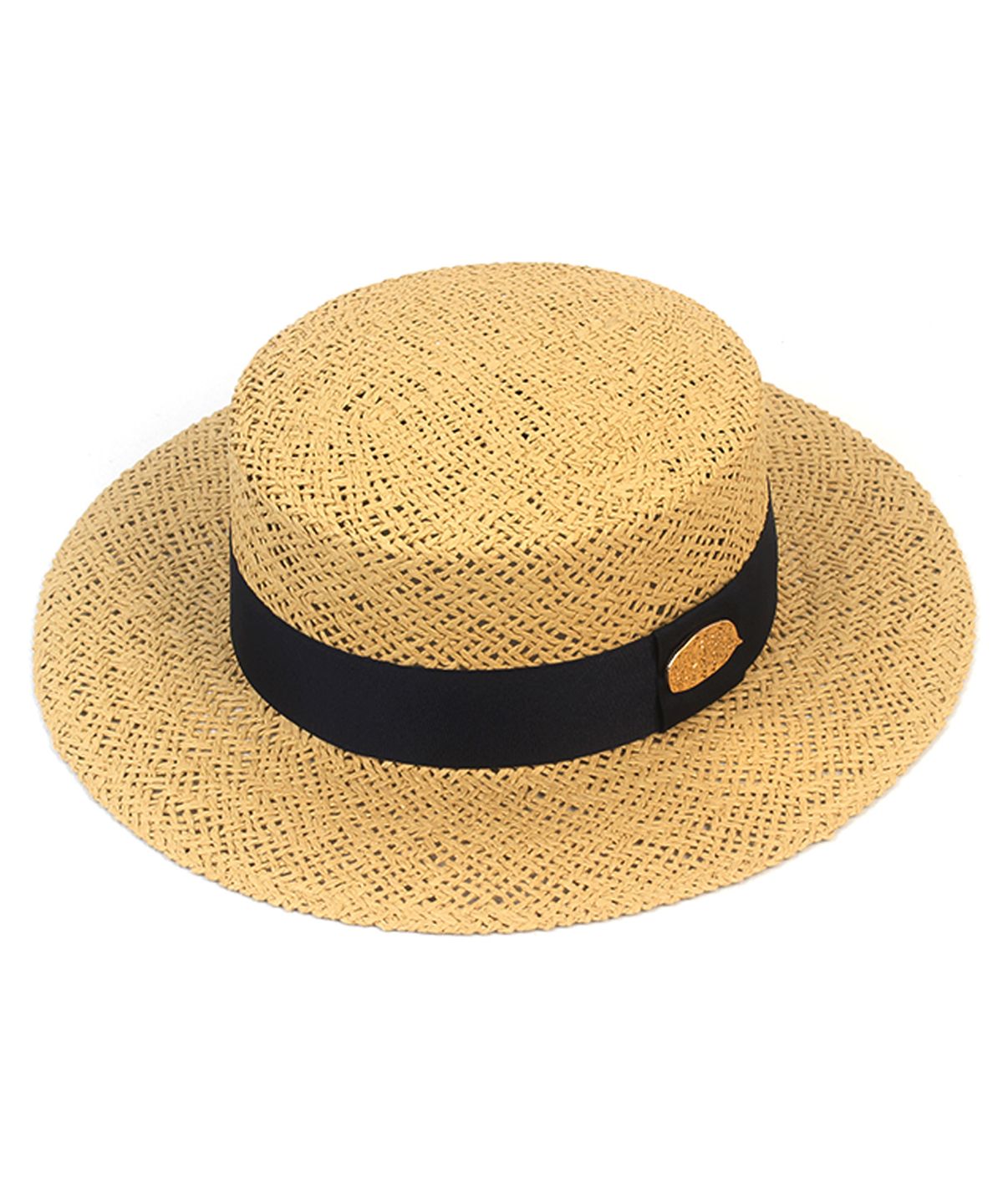 유니버셜 케미스트리(UNIVERSAL CHEMISTRY) Beige Navy Line Panama Hat 파나마햇