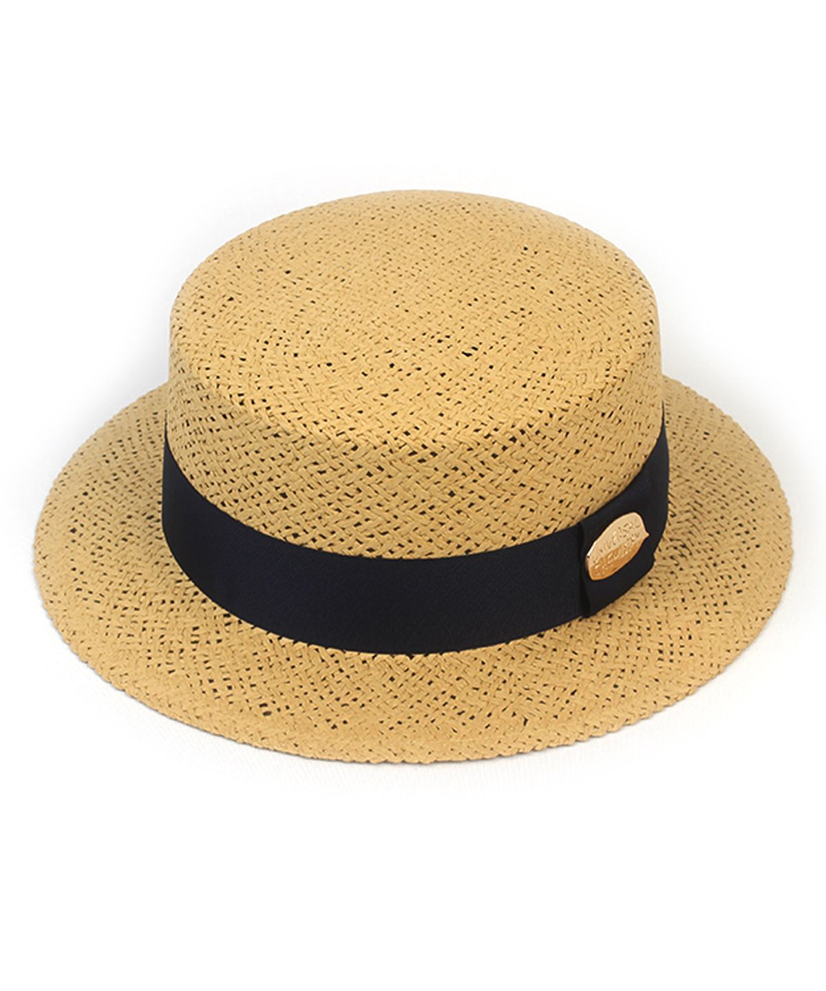 유니버셜 케미스트리(UNIVERSAL CHEMISTRY) Navy Line Beige Short Panama Hat 파나마햇