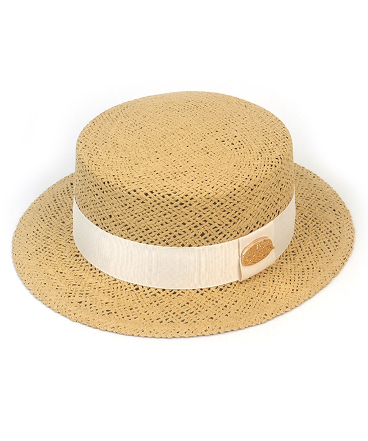 유니버셜 케미스트리(UNIVERSAL CHEMISTRY) Ivory Line Beige Short Panama Hat 파나마햇