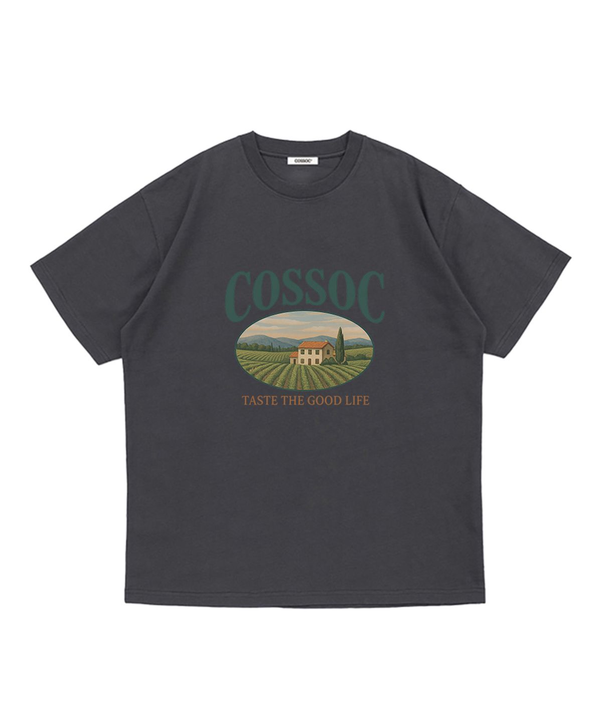 코소(COSO) 코소 굿 라이프 반팔 티셔츠 (CHARCOAL)