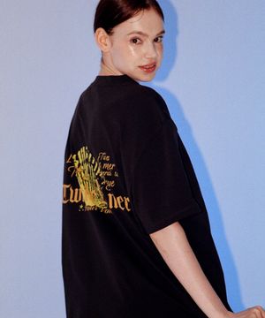 라메르클램 세미오버핏 소로나 반팔 티셔츠 블랙 (KF2LTS002)