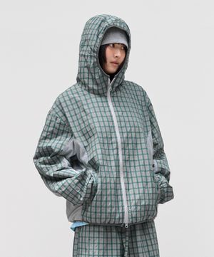 Check Nylon Mesh Windbreaker
