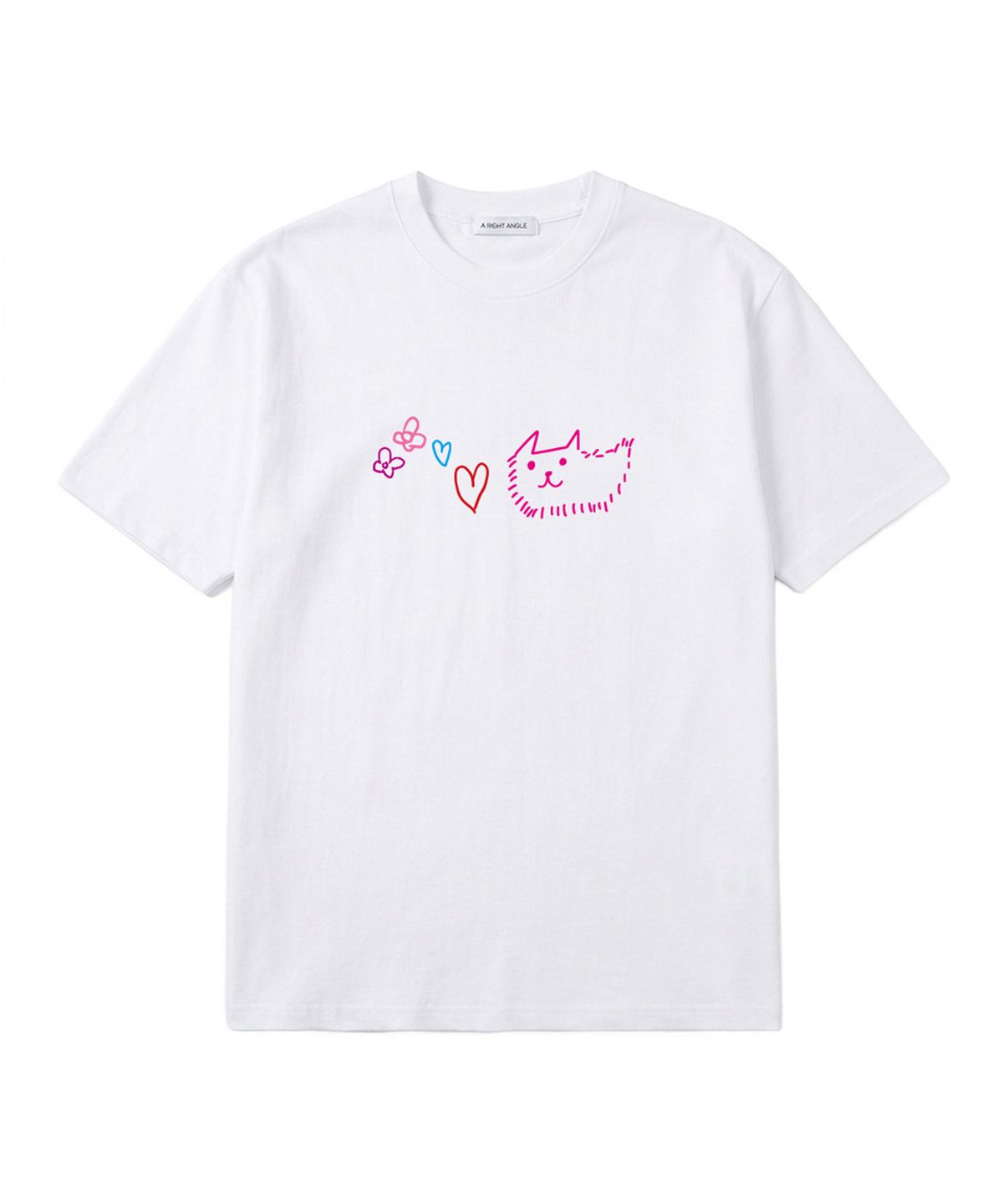어라이트앵글(ARIGHTANGLE) CAT LOVE LOOSE TEE 2 (2 COLOR)