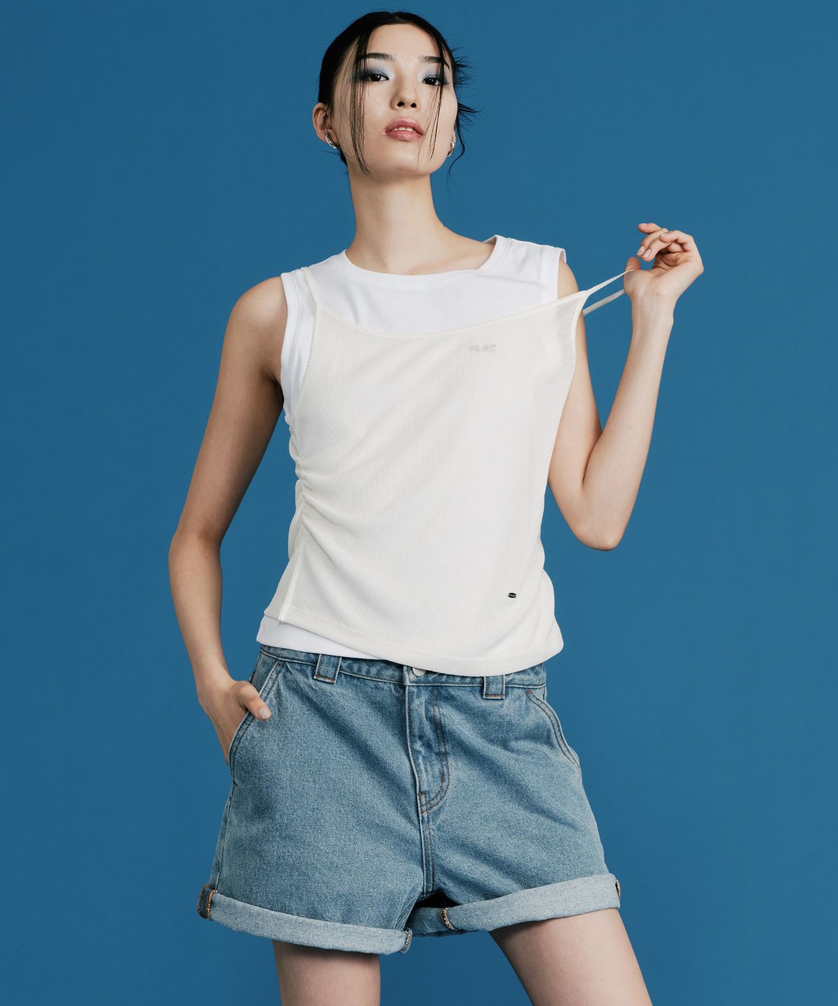 플랙 우먼(PLAC WOMEN) 레이어드 슬리브리스 탑_2colors