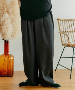 유니섹스 내추럴 와이드 팬츠 그레이