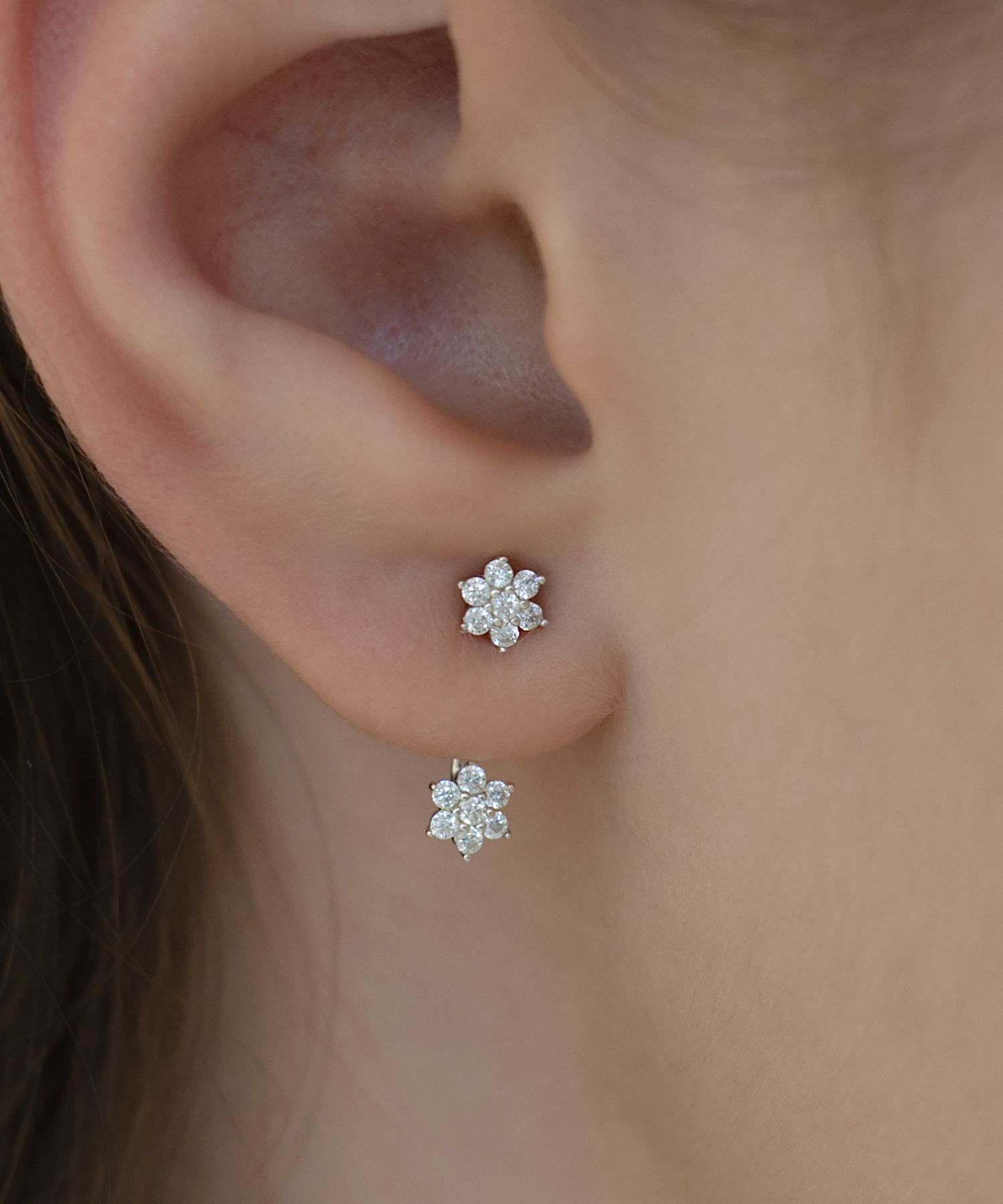 MUSINSA | TATIANA (Silver 925) Bloomet Ear Jacket Earrings