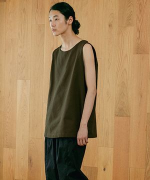 유니섹스 옥스포드 슬리브리스 카키