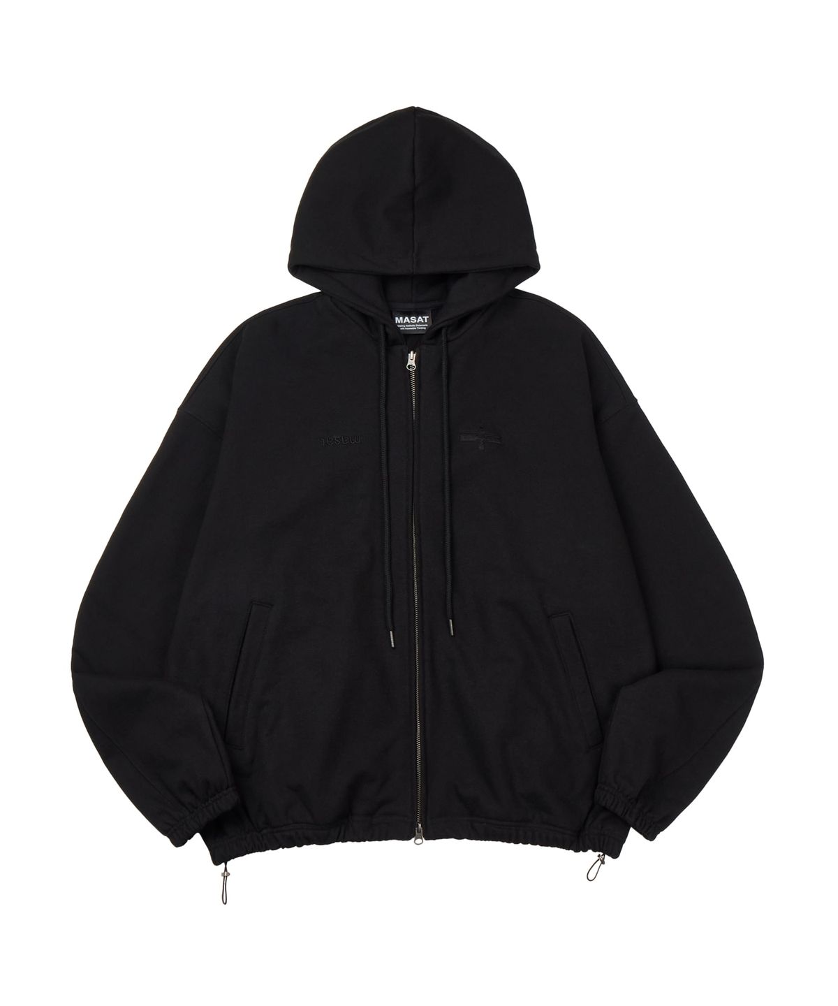 마사트(MASAT) Cross String Hood Zip _ Black