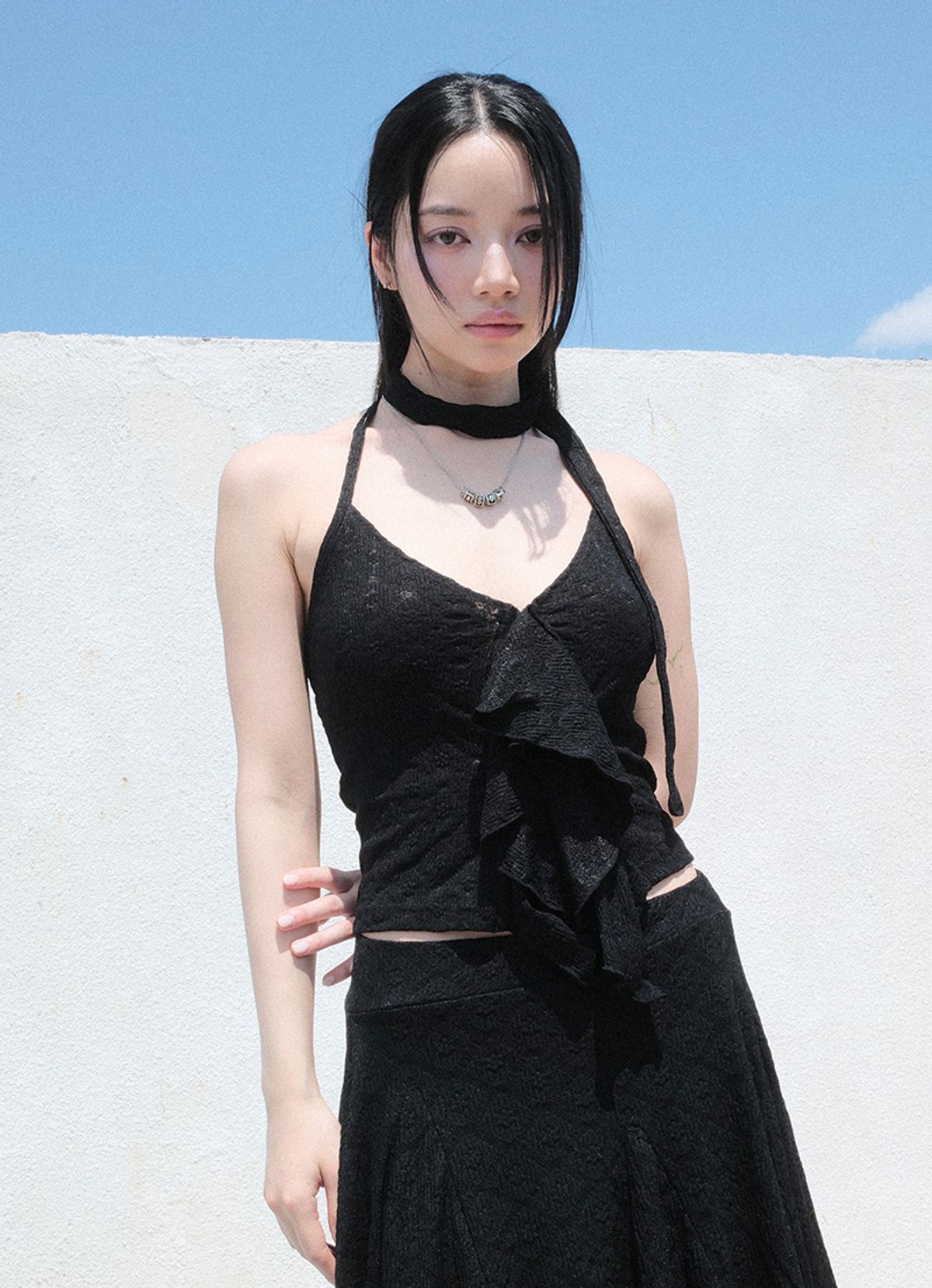 애즈온(ASON) SIA TIE SLEEVELESS / BLACK