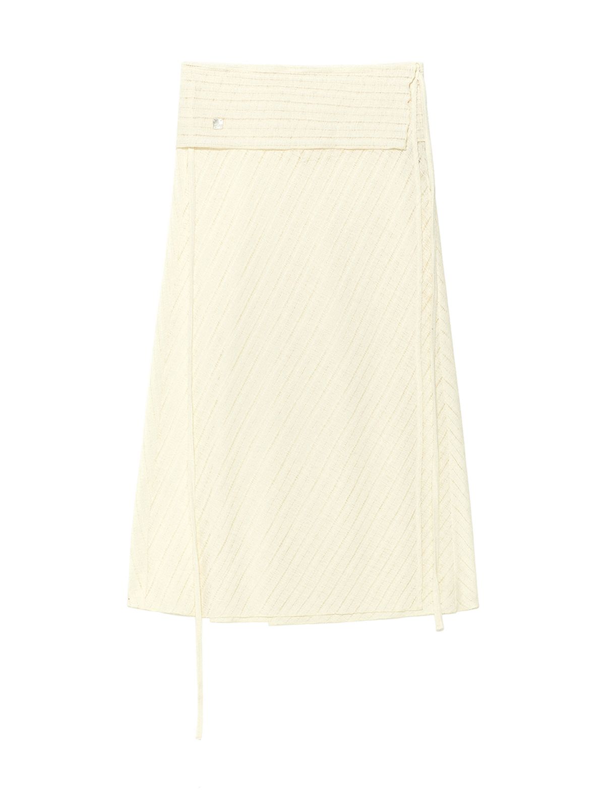 마뗑킴(MATIN KIM) FOLDOVER LAYERED MAXI WRAP SKIRT IN IVORY