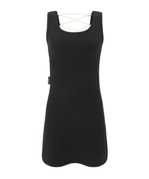 PLAIN CORSET DRESS-BLACK