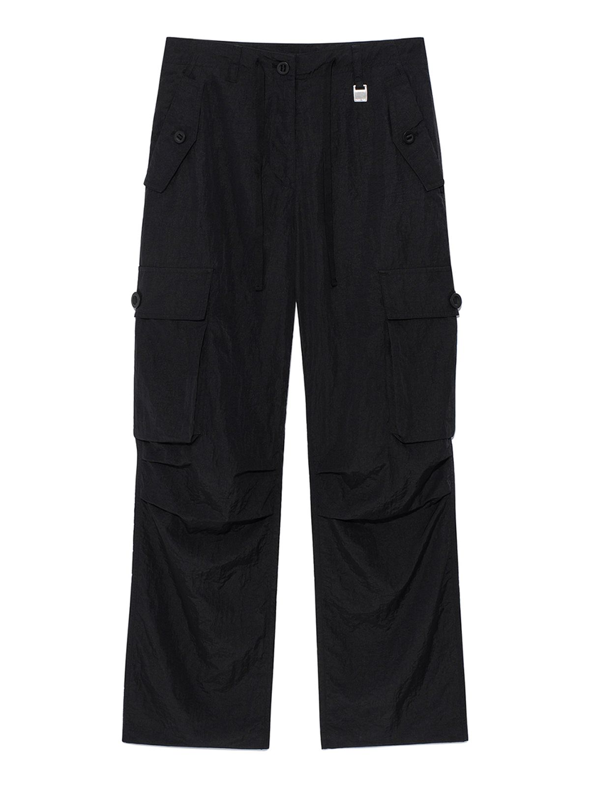 마뗑킴(MATIN KIM) STRING NYLON CARGO PANTS IN BLACK