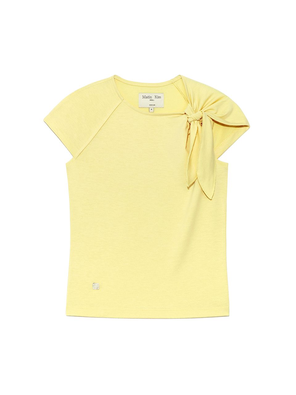★Matin Kim★ UNBALANCE TIED SHIRRING TOP IN LIGHT YELLOW MUSINSA | MATIN KIM UNBALANCE TIED SHIRRING TOP IN LIGHT YELLOW