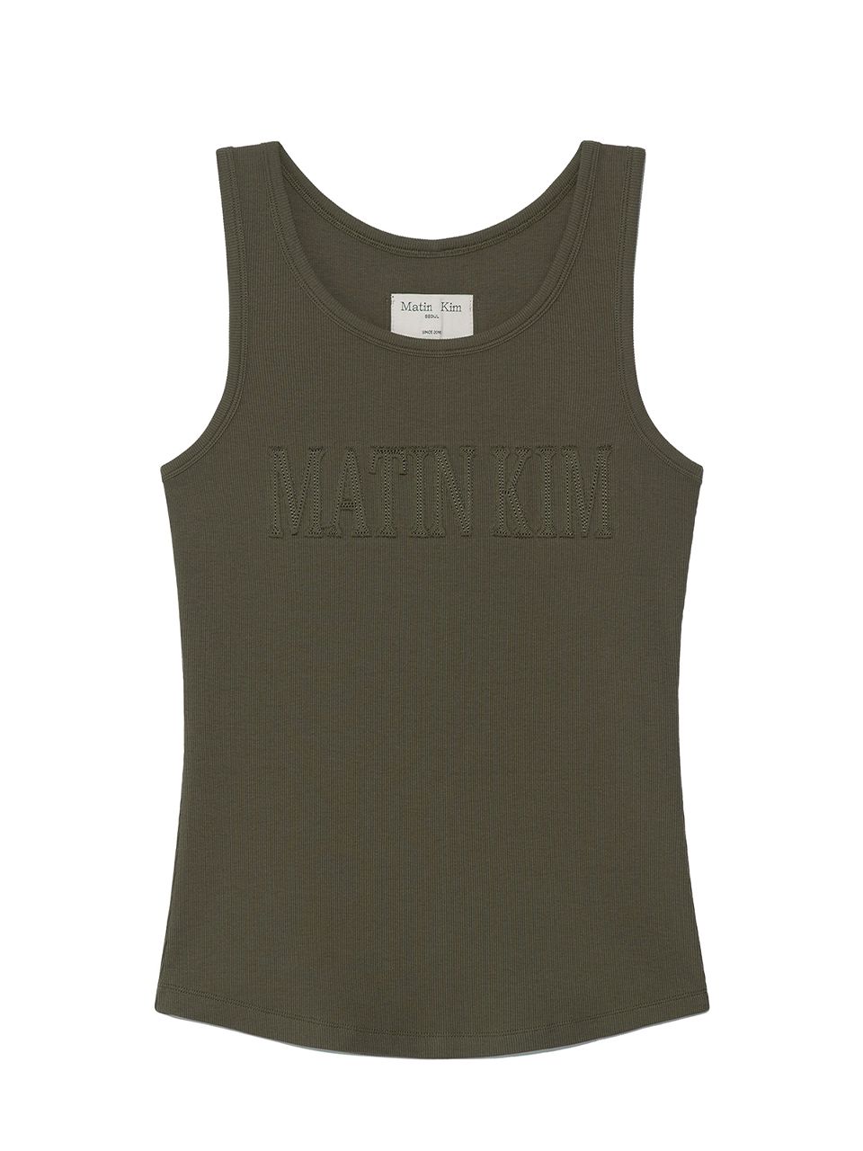 【新品】MATIN KIM LOGO APPLIQUE SLIM TANKTOP MUSINSA | MATIN KIM LOGO APPLIQUE SLIM TANK TOP IN KHAKI