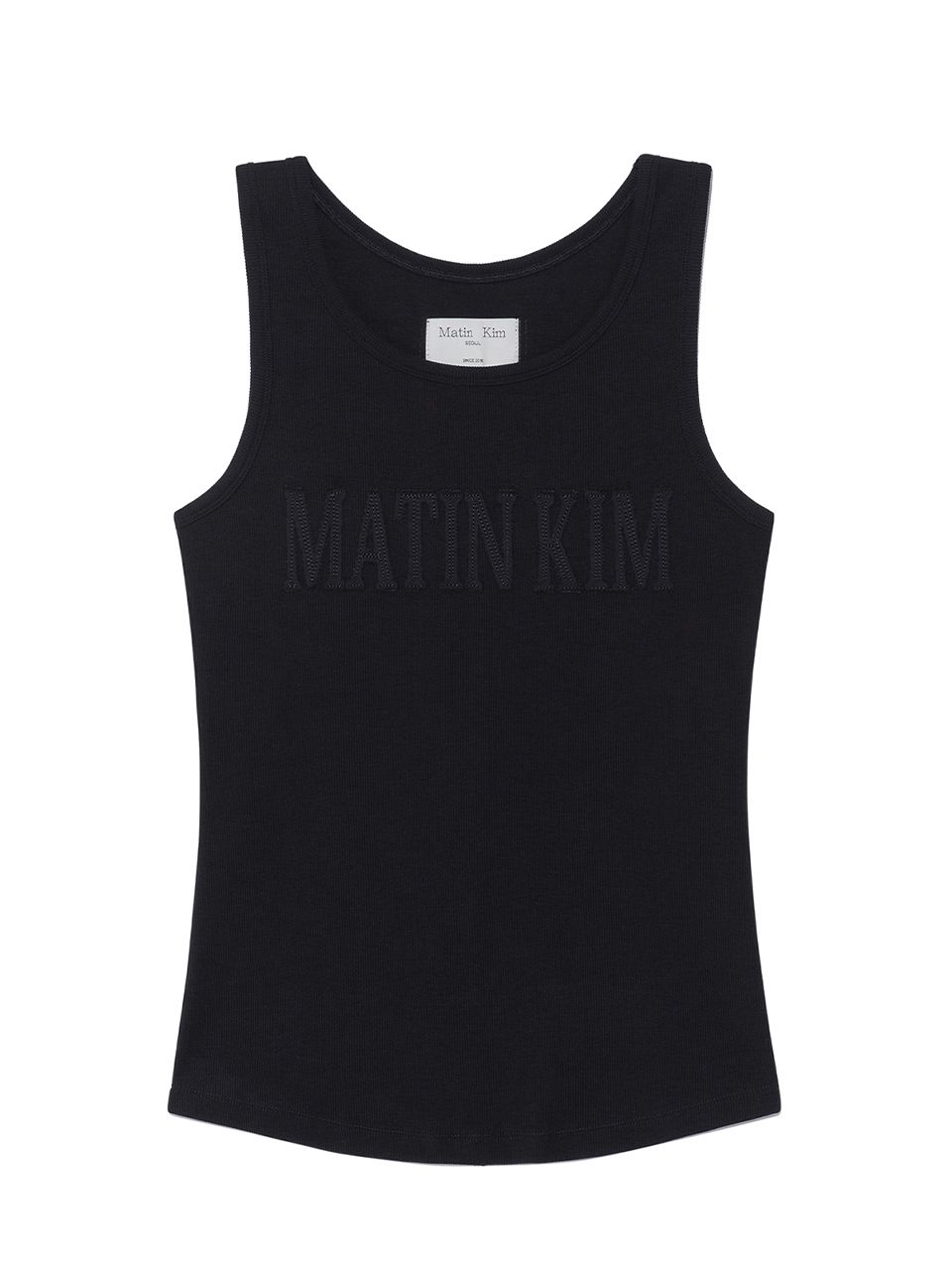 MUSINSA | MATIN KIM LOGO APPLIQUE SLIM TANK TOP IN BLACK