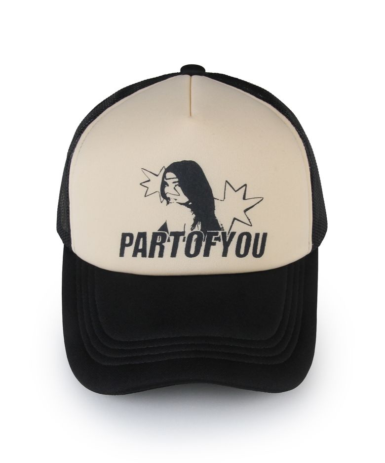 [UNISEX]PART OF YOU 메쉬 트러커 캡 _크림 블랙